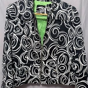 Elegant Black and White Swirl Jacket
